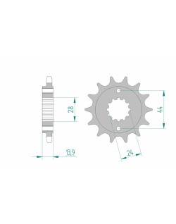 Pignon AFAM acier standard 20606 - 525