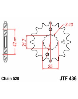 Pignon JT SPROCKETS acier standard 436 - 520