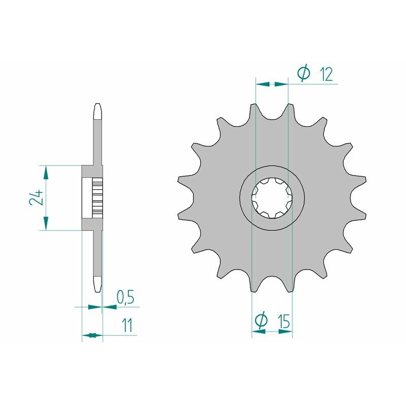Pignon AFAM acier standard 94100 - 415 Pignon AFAM acier standard 94100 - 415