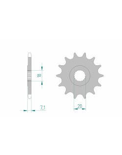 Pignon AFAM acier anti-boue 22203 - 520