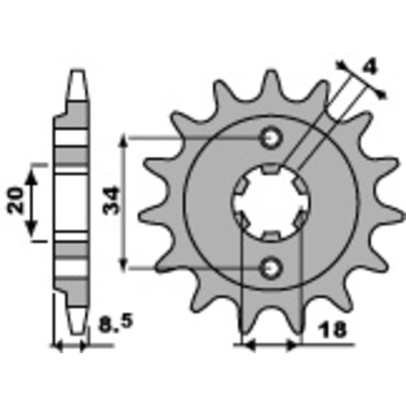 Pignon PBR acier standard 2046 - 520 Pignon PBR acier standard 2046 - 520
