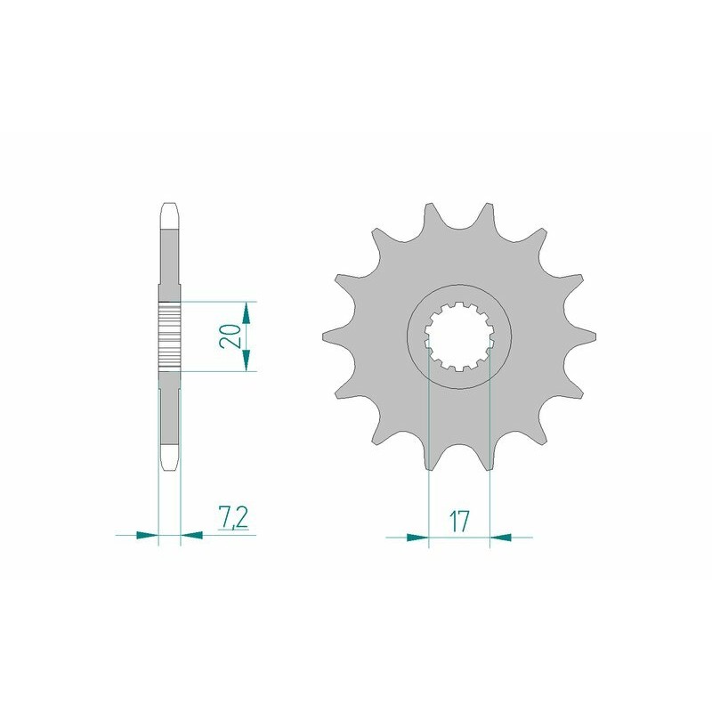 Pignon AFAM acier standard 73202 - 520 Pignon AFAM acier standard 73202 - 520