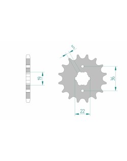 Pignon AFAM acier standard 21305 - 428