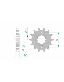 Pignon AFAM acier standard 20602 - 530