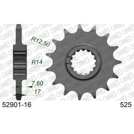 Pignon AFAM acier standard 52901 - 525