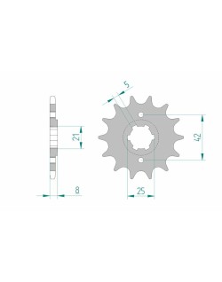 Pignon AFAM acier standard 21502 - 520