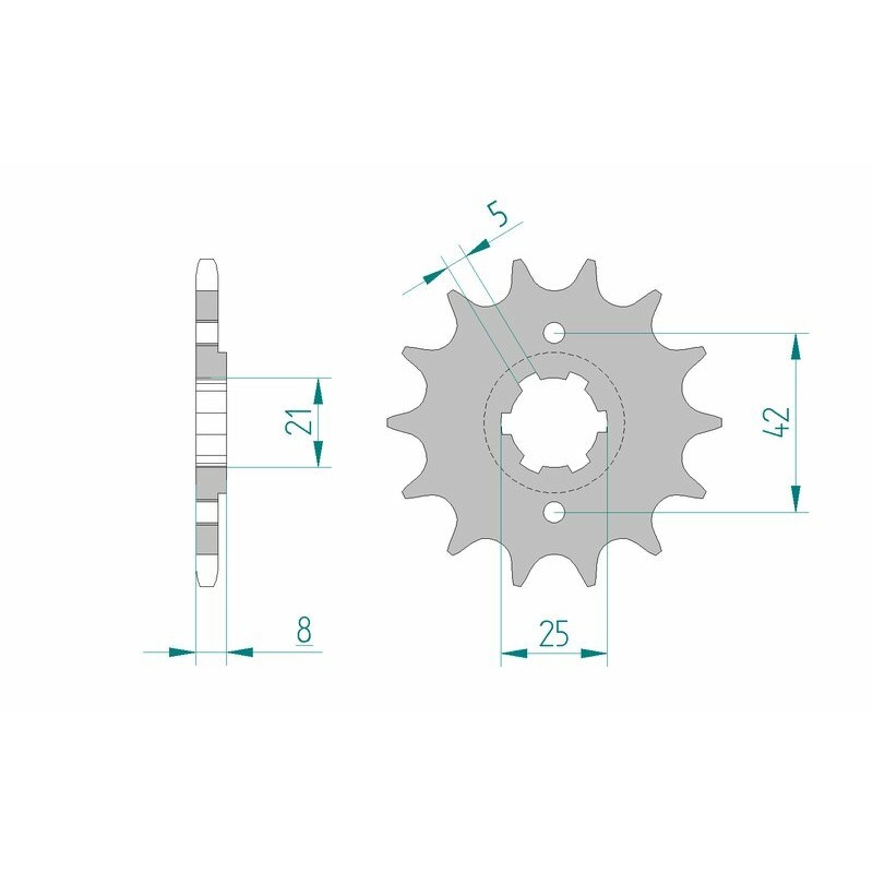 Pignon AFAM acier standard 21502 - 520 Pignon AFAM acier standard 21502 - 520