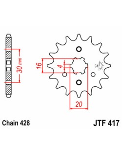 Pignon JT SPROCKETS acier standard 417 - 428