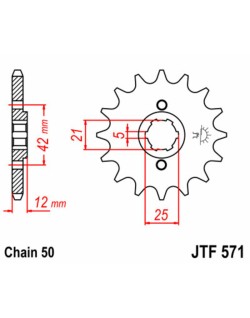 Pignon JT SPROCKETS acier standard 571 - 530