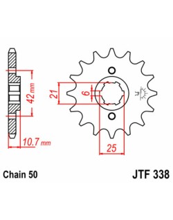 Pignon JT SPROCKETS acier standard 338 - 530