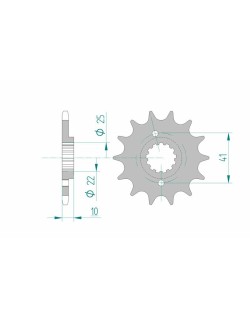 Pignon AFAM acier standard 20509 - 520