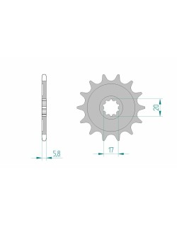 Pignon AFAM acier anti-boue 24304 - 520