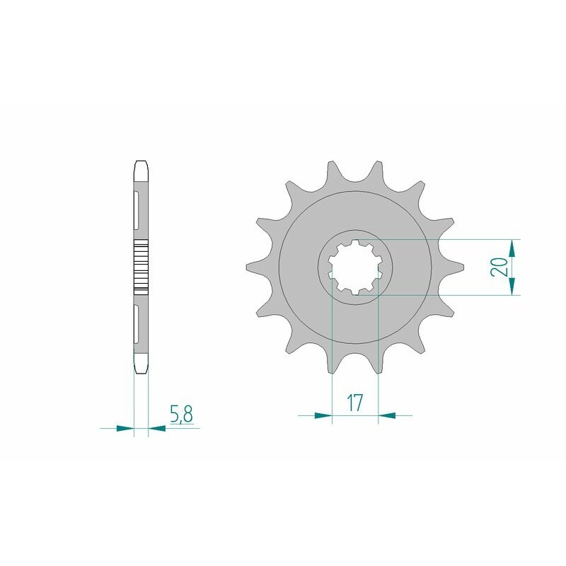 Pignon AFAM acier anti-boue 24304 - 520 Pignon AFAM acier anti-boue 24304 - 520