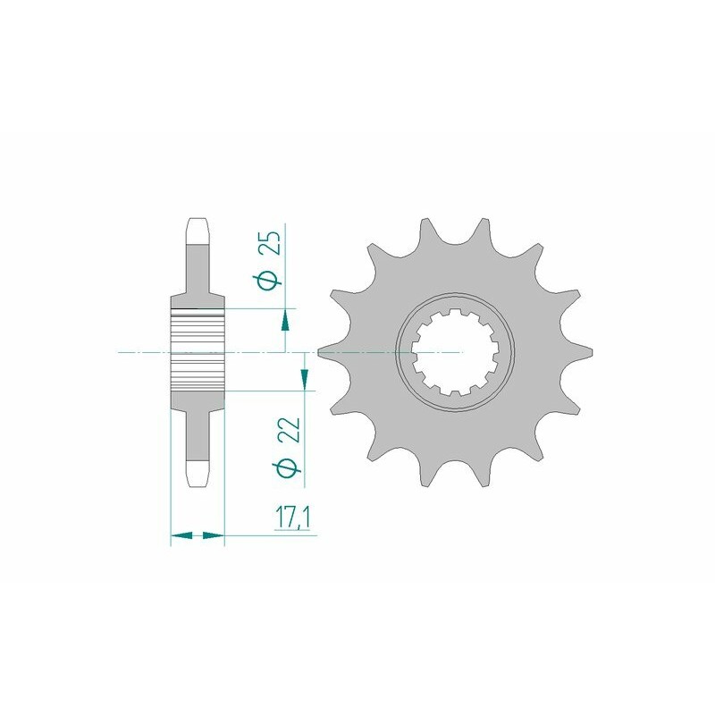 Pignon AFAM acier standard 20405 - 525 Pignon AFAM acier standard 20405 - 525