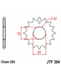 Pignon JT SPROCKETS acier standard 394 - 520