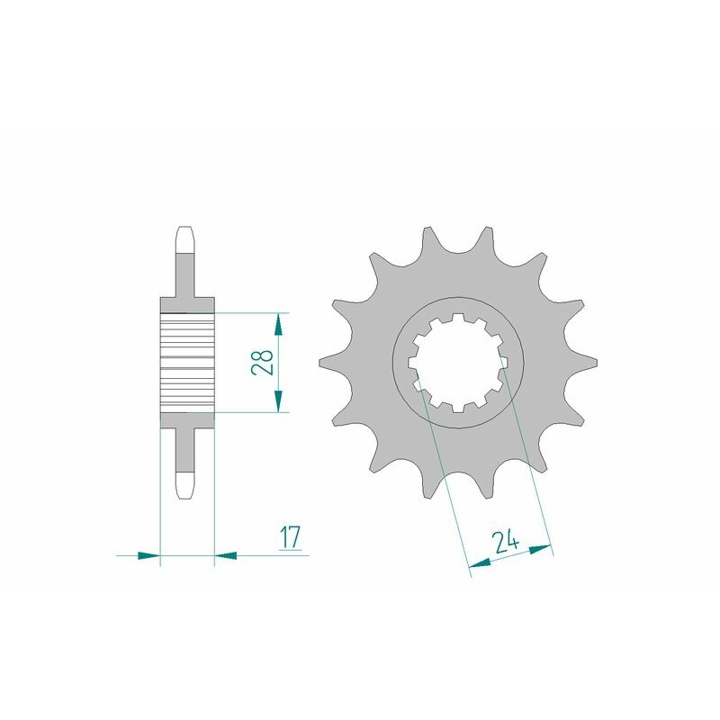 Pignon AFAM acier standard 20516 - 520 Pignon AFAM acier standard 20516 - 520
