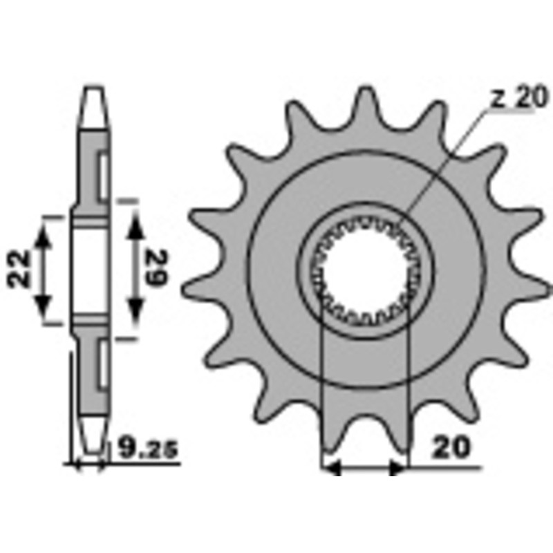Pignon PBR acier standard 2146 - 520 Pignon PBR acier standard 2146 - 520
