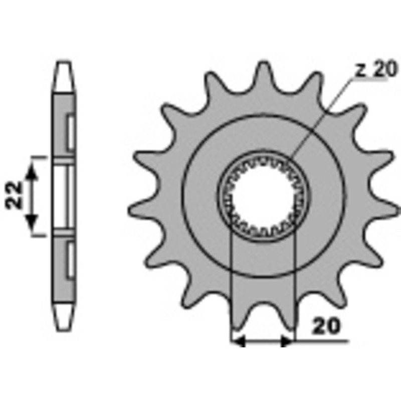 Pignon PBR acier standard 2103 - 520 Pignon PBR acier standard 2103 - 520