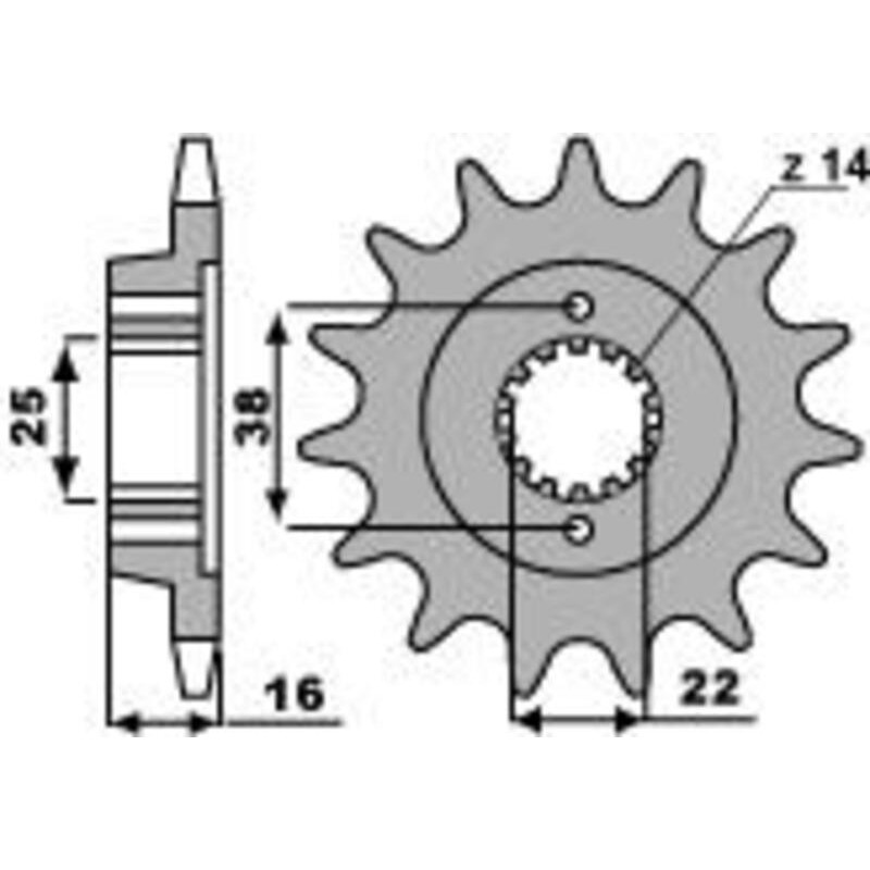 Pignon PBR acier standard 2222 - 525 Pignon PBR acier standard 2222 - 525