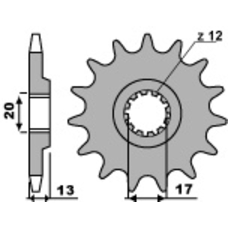 Pignon PBR acier standard 2123 - 520 Pignon PBR acier standard 2123 - 520