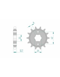 Pignon AFAM acier standard 20502 - 530