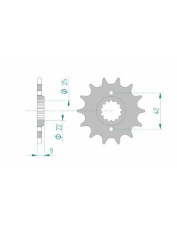 Pignon AFAM acier standard 24502 - 520
