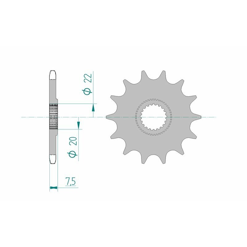Pignon AFAM acier anti-boue 20210 - 520 Pignon AFAM acier anti-boue 20210 - 520