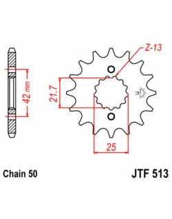 Pignon JT SPROCKETS acier standard 513 - 530