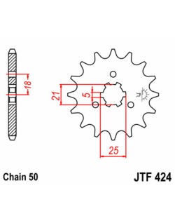 Pignon JT SPROCKETS acier standard 424 - 428