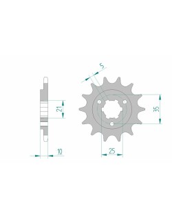 Pignon AFAM acier standard 22600 - 520