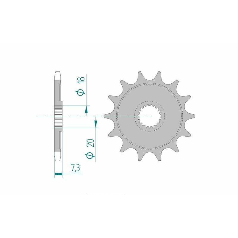 Pignon AFAM acier standard 20206 - 520 Pignon AFAM acier standard 20206 - 520