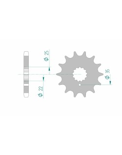 Pignon AFAM acier standard 33600 - 630