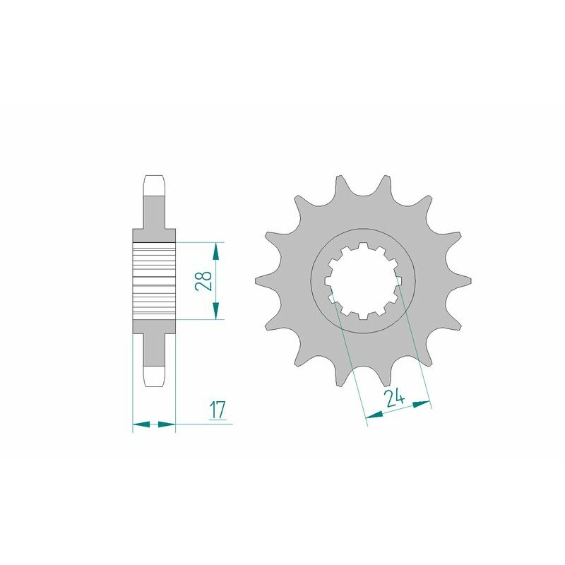 Pignon AFAM acier standard 20504 - 530 Pignon AFAM acier standard 20504 - 530