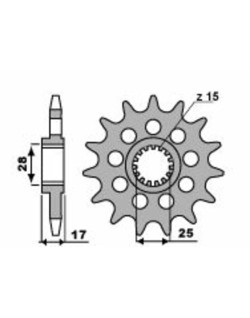 Pignon PBR acier standard 2250 - 520