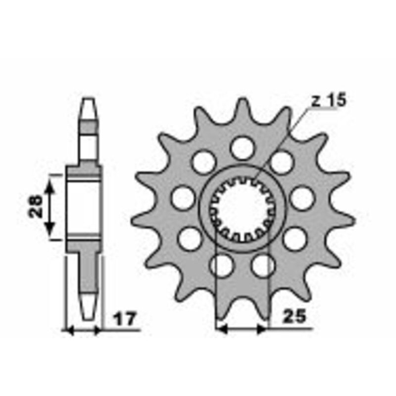 Pignon PBR acier standard 2250 - 520 Pignon PBR acier standard 2250 - 520