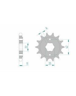Pignon AFAM acier standard 20505 - 530