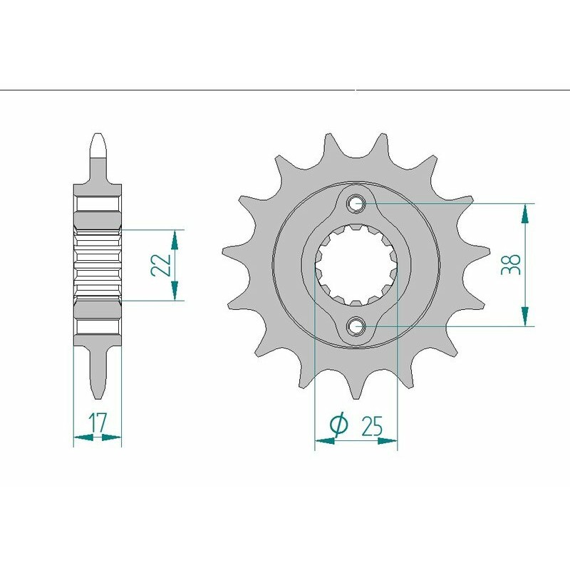 Pignon AFAM acier standard 52612 - 520 Pignon AFAM acier standard 52612 - 520