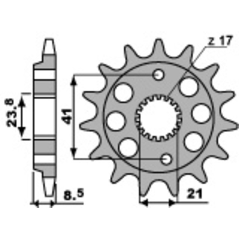 Pignon PBR acier standard 2071 - 520 Pignon PBR acier standard 2071 - 520
