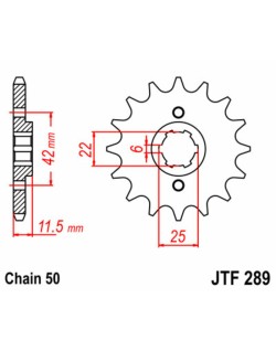 Pignon JT SPROCKETS acier standard 289 - 530