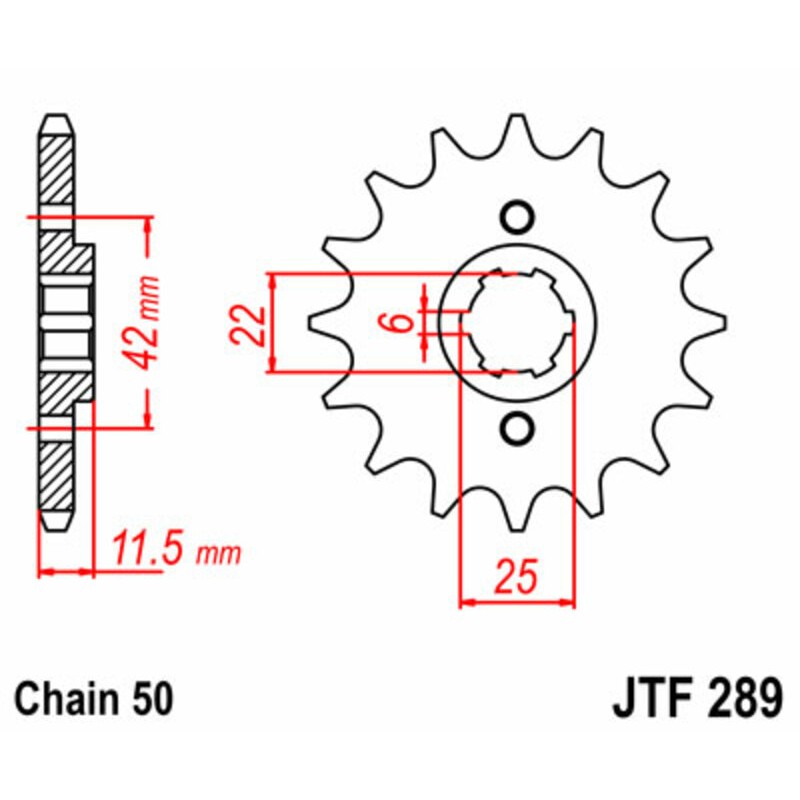 Pignon JT SPROCKETS acier standard 289 - 530 Pignon JT SPROCKETS acier standard 289 - 530