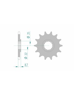 Pignon AFAM acier anti-boue 73301 - 520