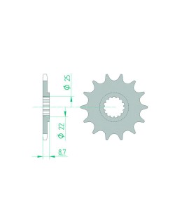 Pignon AFAM acier anti-boue 73301 - 520