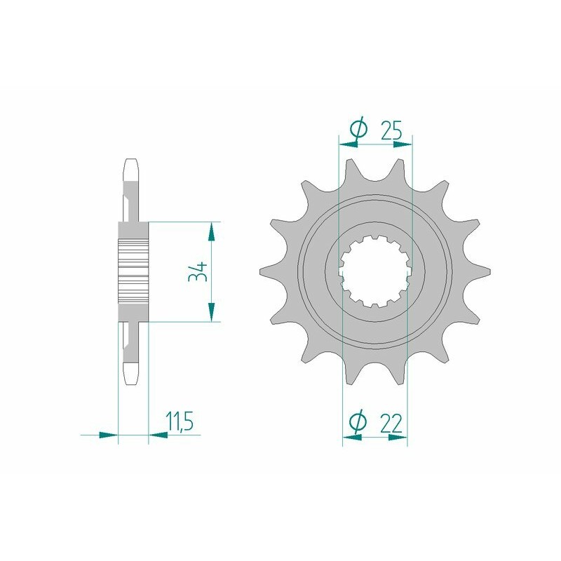 Pignon AFAM acier standard 43400 - 520 Pignon AFAM acier standard 43400 - 520