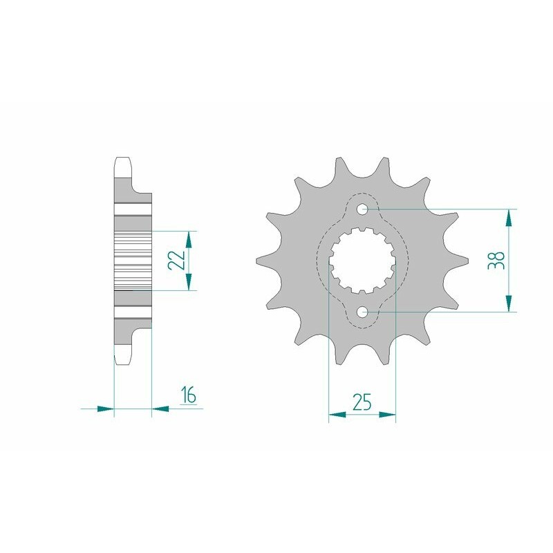 Pignon AFAM acier standard 52608 - 525 Pignon AFAM acier standard 52608 - 525