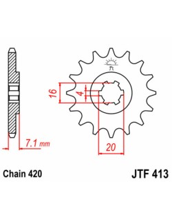 Pignon JT SPROCKETS acier standard 413 - 428