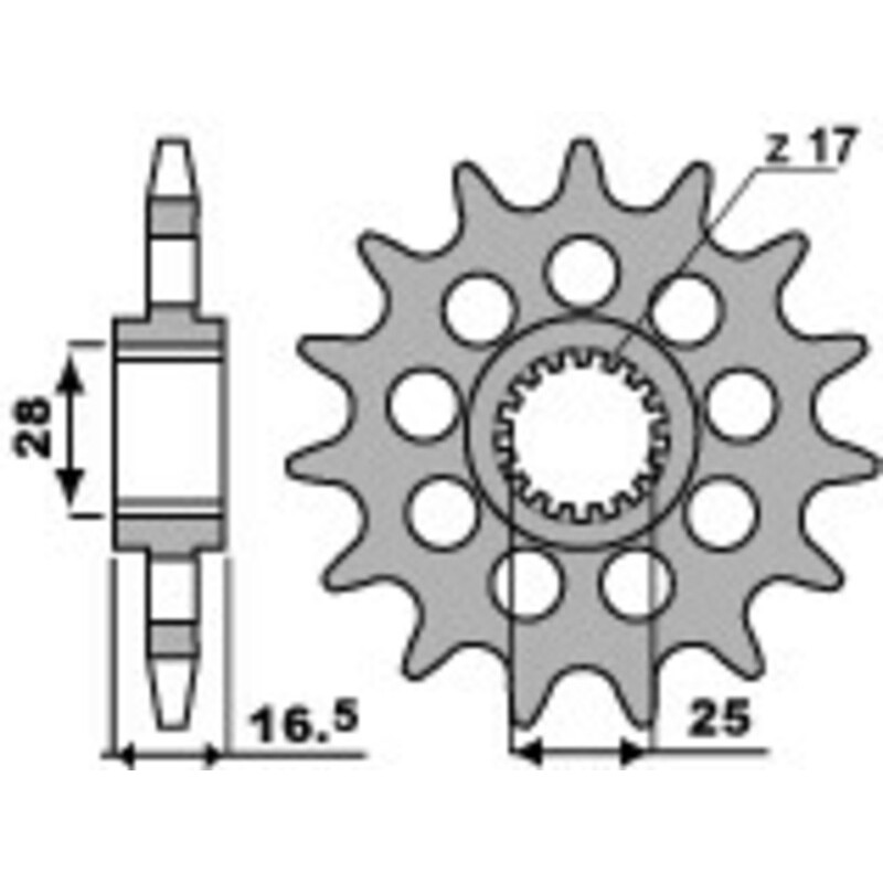 Pignon PBR acier standard 2309 - 525 Pignon PBR acier standard 2309 - 525