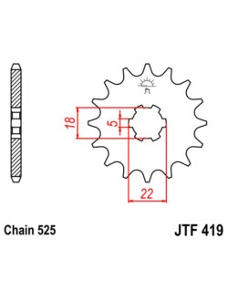 Pignon JT SPROCKETS acier standard 419 - 525