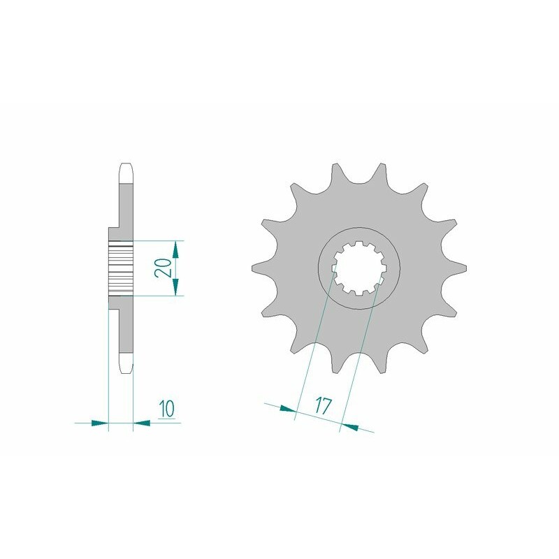 Pignon AFAM acier standard 64201 - 520 Pignon AFAM acier standard 64201 - 520