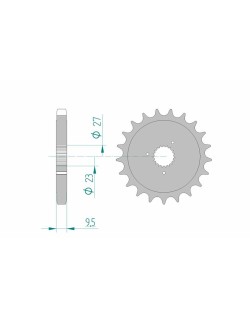 Pignon AFAM acier standard 94802 - 530