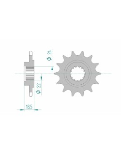 Pignon AFAM acier standard 24603 - 520